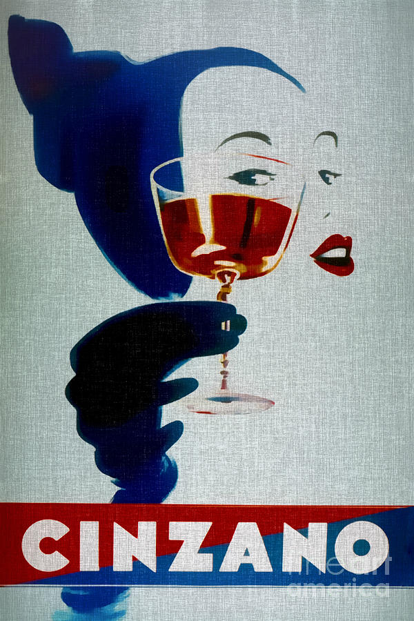 Vintage Cinzano - Bar Poster Painting by Ian Gledhill
