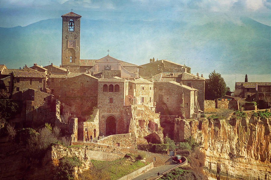 Etruscan Photograph - Vintage Civita di Bagnoregio Italy by Joan Carroll