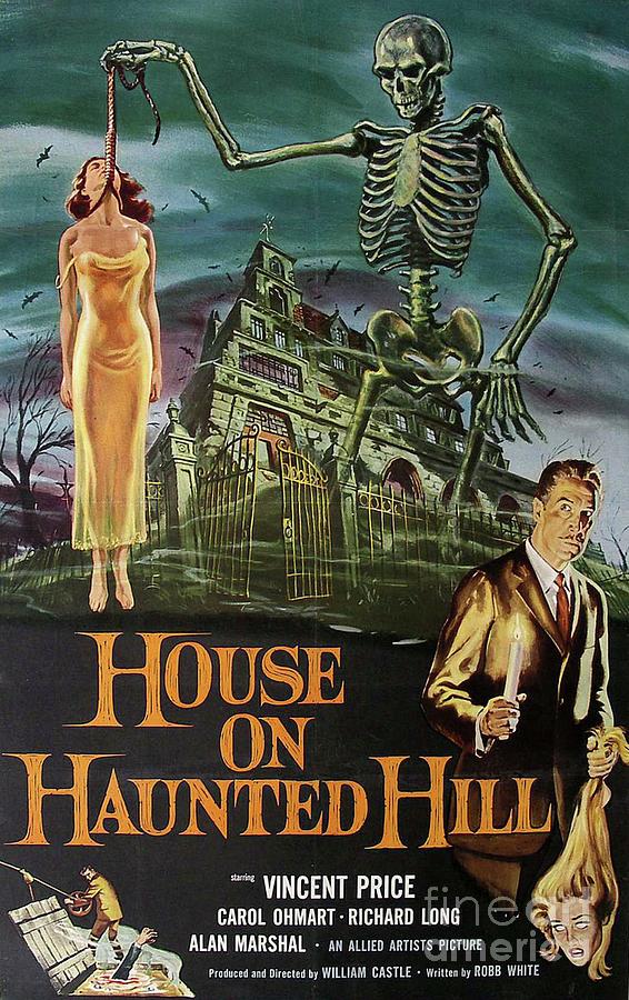 Vintage Classic Movie Posters, House on Haunted Hill Painting by Esoterica Art Agency