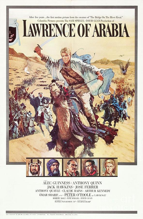 Vintage Painting - Vintage Classic Movie Posters, Lawrence of Arabia by Esoterica Art Agency