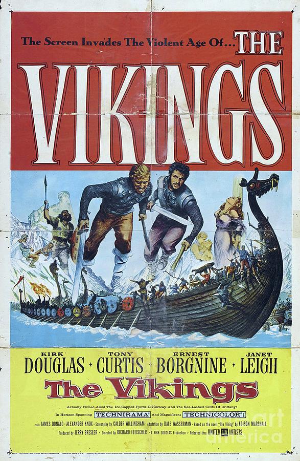 Vintage Classic Movie Posters, The Vikings Painting