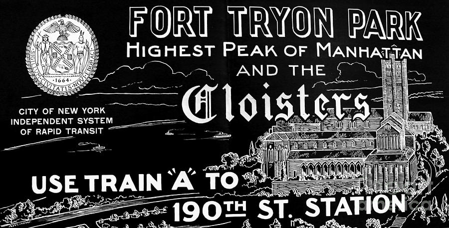 Fort Tryon Photograph - Vintage Cloisters and Fort Tryon Park Poster by Cole Thompson