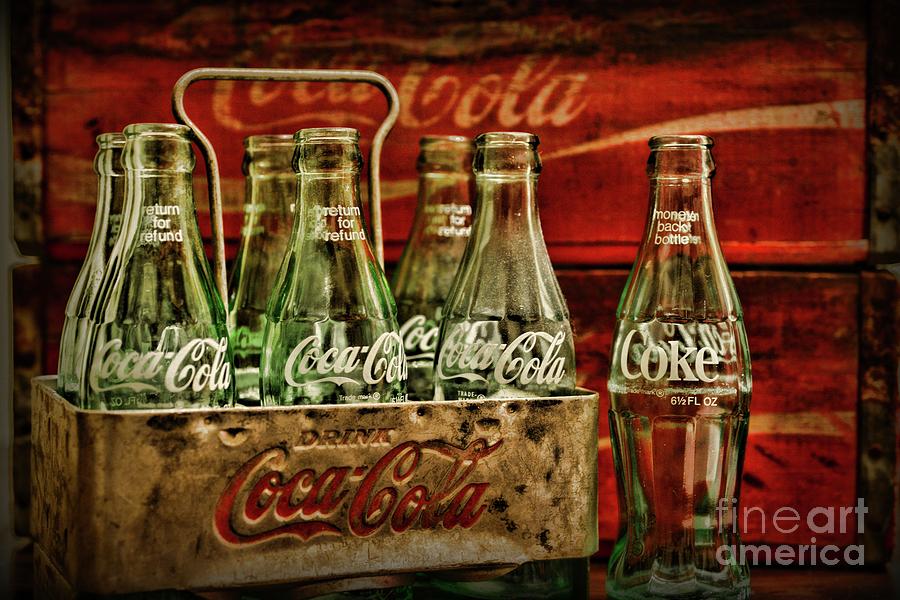 Vintage Photograph - Vintage Coca Cola Metal Carrier  by Paul Ward