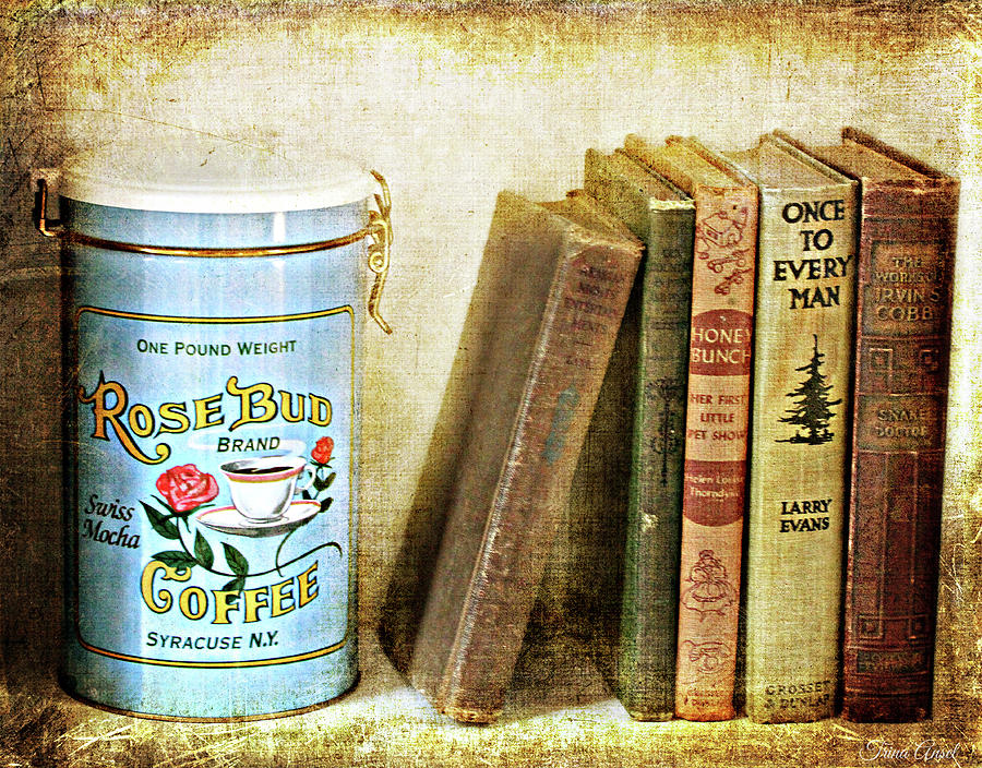 Vintage Coffee and Books Photograph by Trina Ansel