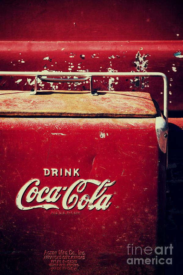 Vintage Photograph - Vintage Coke cooler by Tim Gainey