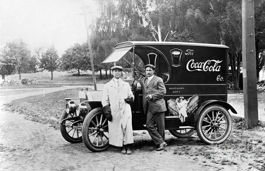 Flag Photograph - Vintage Coke Delivery Truck by Jon Neidert