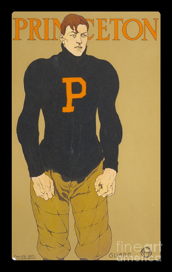 Football Painting - Vintage College Football Princeton Guard by Edward Fielding