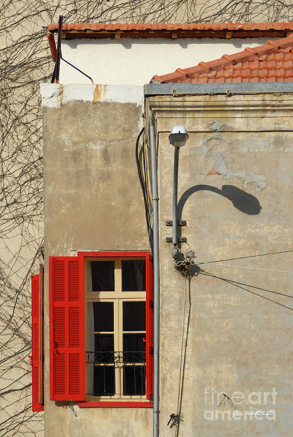 Vintage Concrete And Red Window, Beirut Photograph by Marc Nader