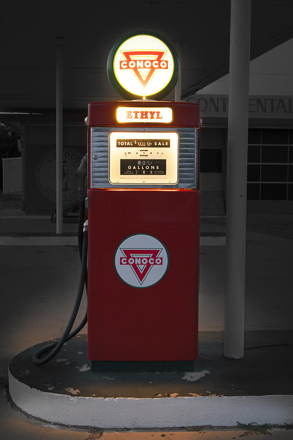 Vintage Conoco Gas Pump Photograph