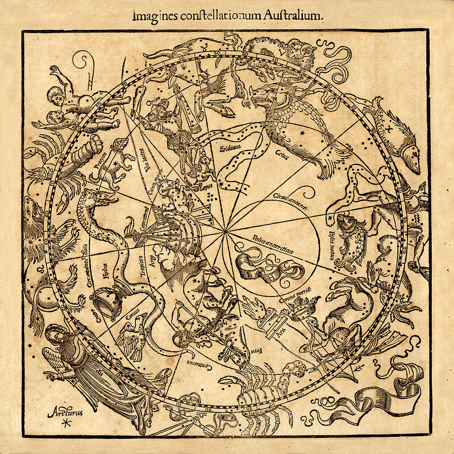Vintage Constellation Chart 1541 