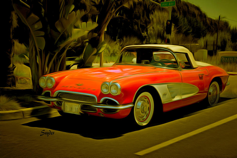 Vintage Corvette Pismo Beach California 2 Photograph by Floyd Snyder