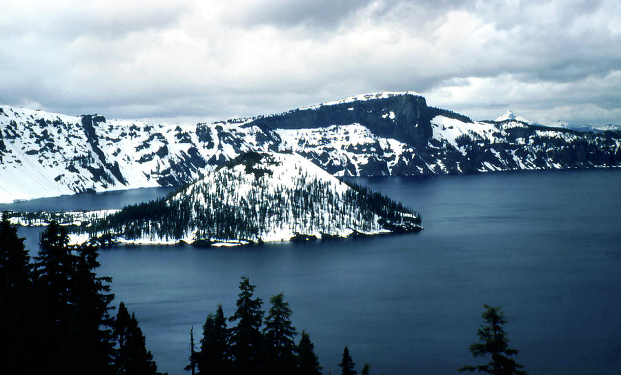 Vintage Crater Lake Oregon 1950s Photograph by Marilyn Hunt