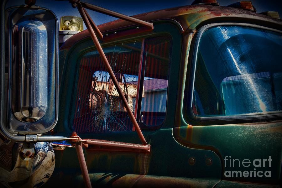 Vintage Dodge Truck Shattered Window Photograph by Paul Ward