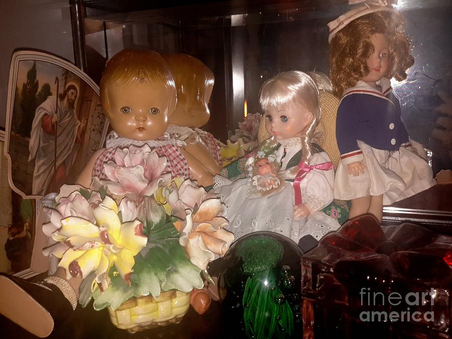 Doll Photograph - Vintage Dolls in Glass by Cindy  Riley
