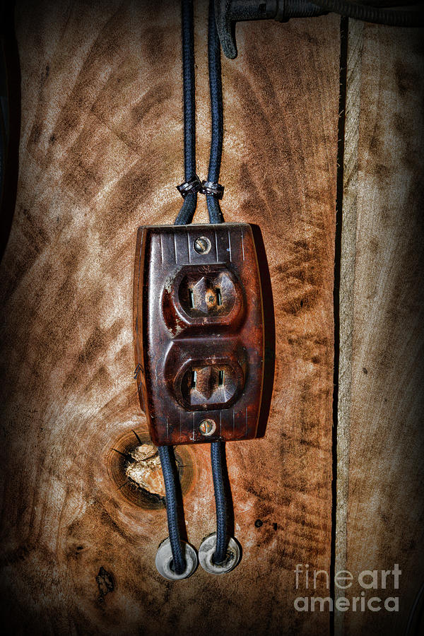 Vintage Electrical Outlet Photograph by Paul Ward