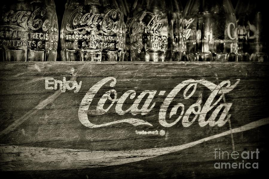 Vintage Enjoy Coca-Cola black and white Photograph by Paul Ward