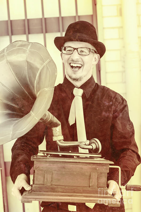 Vintage entertainment man playing golden oldies Photograph by Jorgo Photography