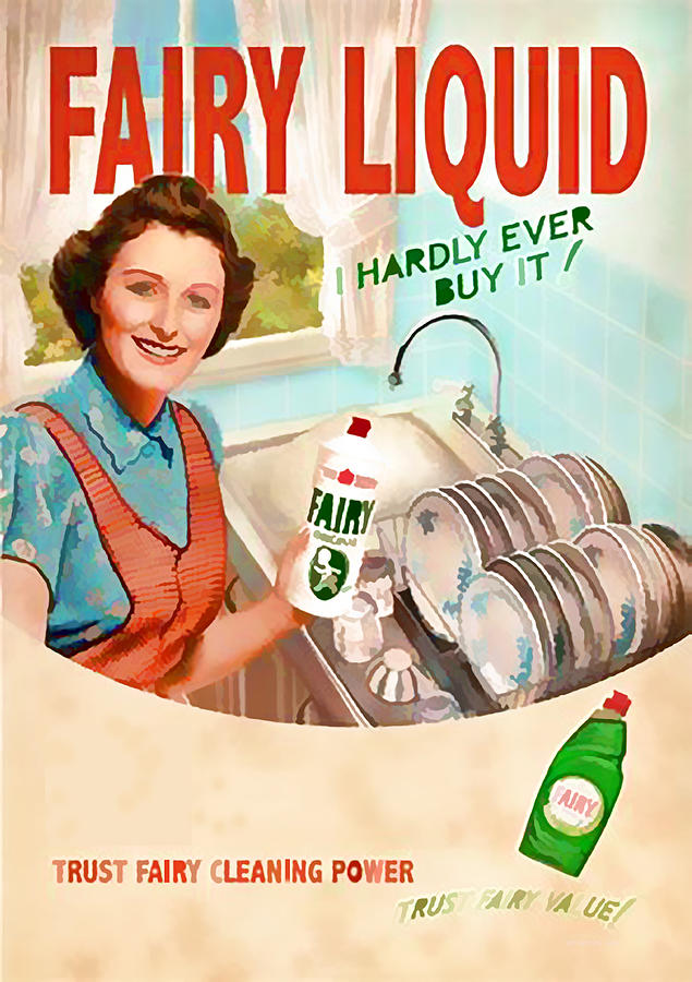 Vintage Fairy Liquid Advert - Circa 1950s Digital Art by Marlene Watson