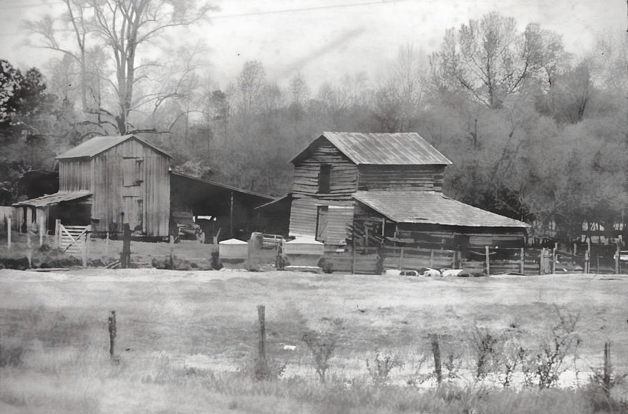 Vintage Farm BW Photograph by Cathy Anderson