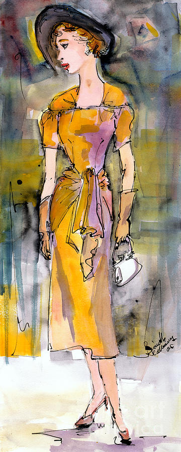 Vintage Fashion Chic Painting by Ginette Callaway