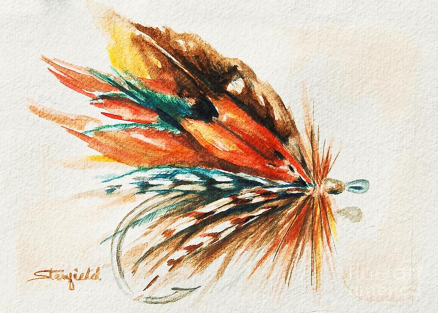 Vintage Feather Fly Painting