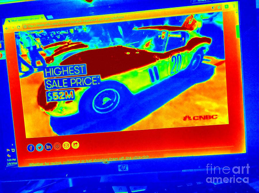 Heat Map Vintage Ferrari G T O Most expensive car ever sold  Painting by Richard W Linford
