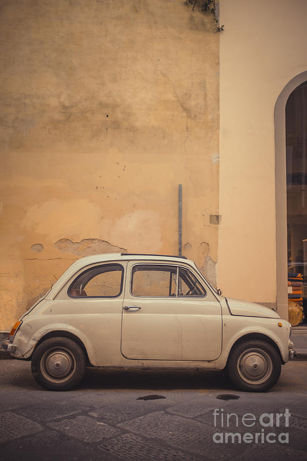 Vintage Photograph - Vintage Fiat in Italy by Edward Fielding