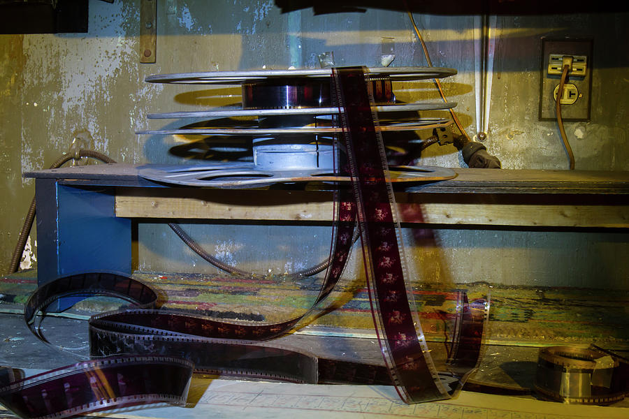 Vintage film on splicing table  Photograph by Karen Foley