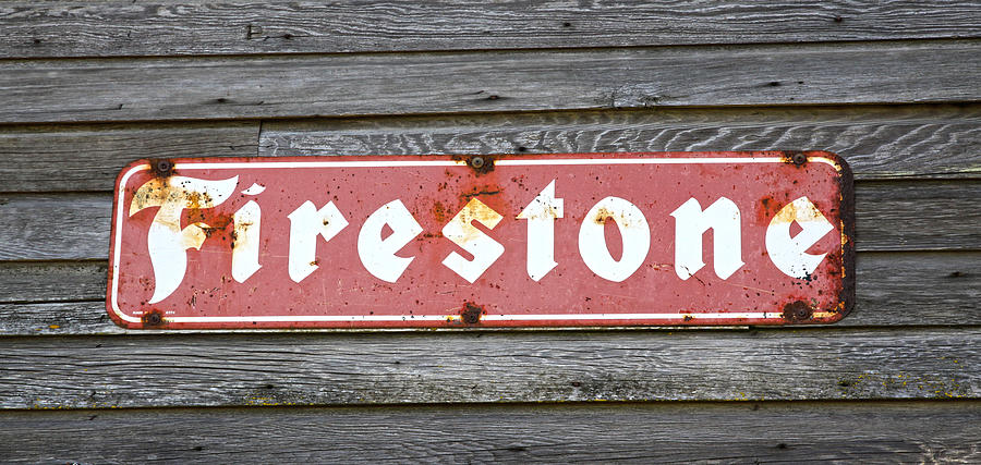 Sign Photograph - Vintage Firestone Sign by Steve McKinzie