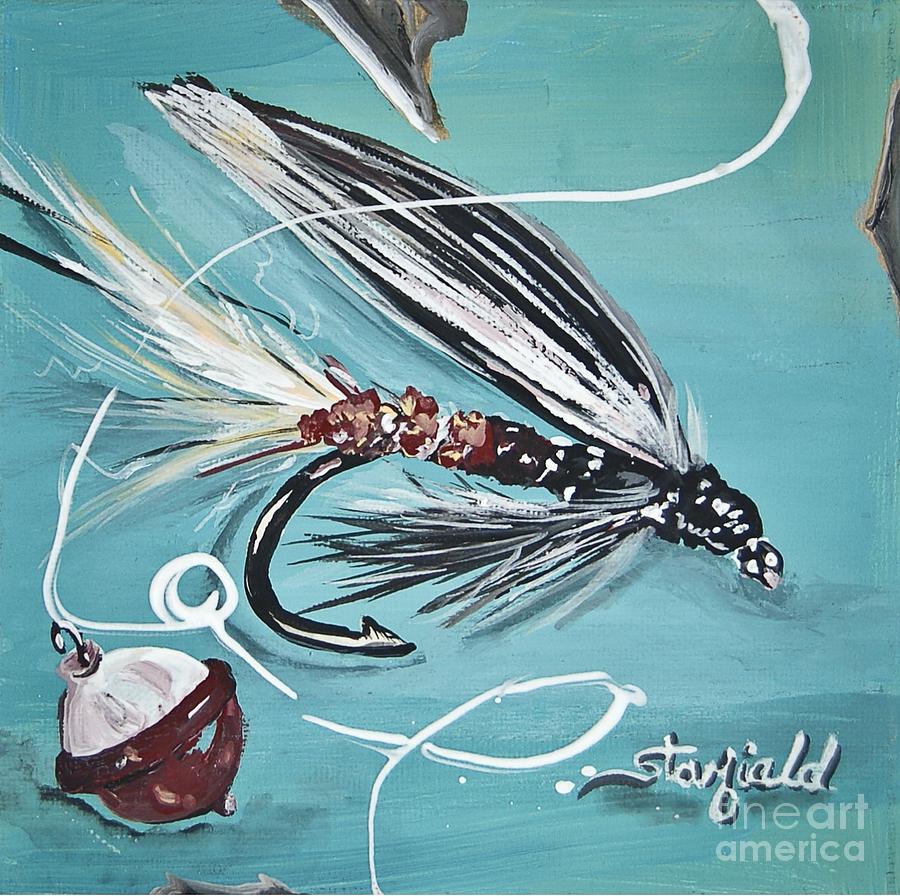 Vintage Fishing Lures IV Painting by Johnnie Stanfield