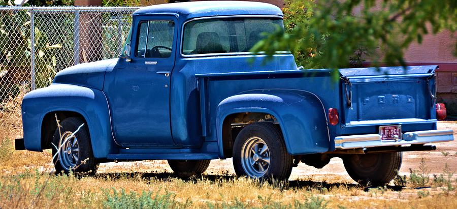 old blue ford truck
