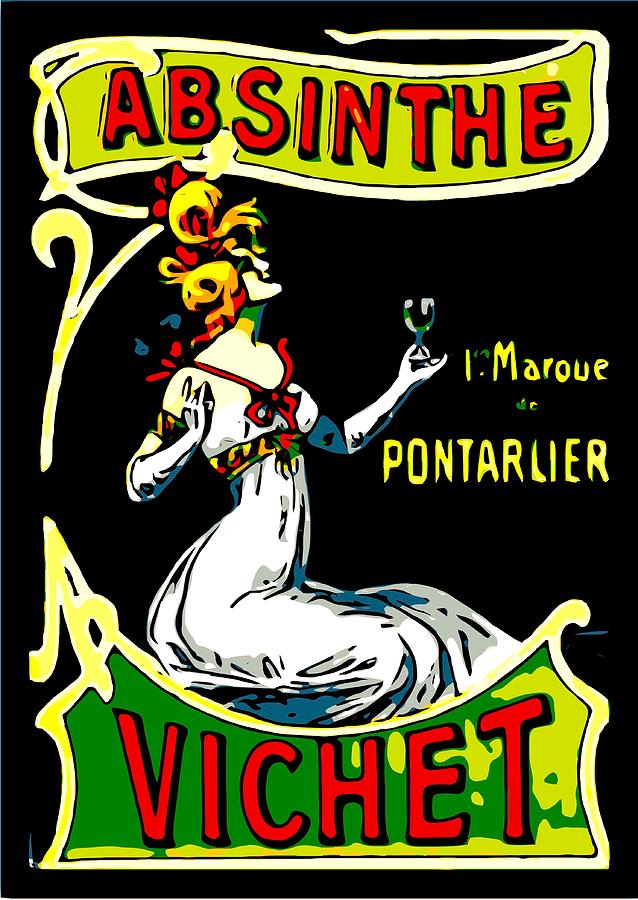 Vintage Advertising Painting - Vintage French absinthe poster remastered  by Larry E Lamb