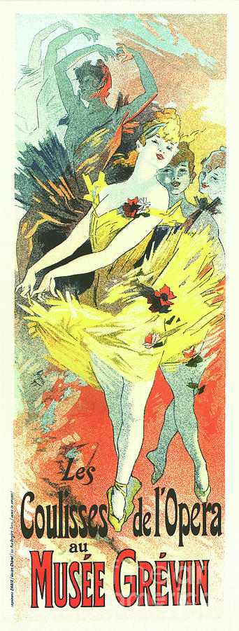 vintage French art nouveau ballet vertical banner  Drawing by Heidi De Leeuw