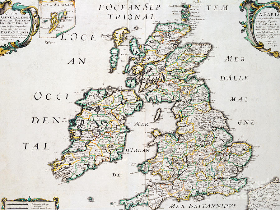 British Isles Drawing - Vintage French Map Of Britain And Irelandvintage Map Of Britain And Ireland by Nicolas Sanson DAbbeville British Isles Drawing - Vintage French Map Of Britain And Irelandvintage Map Of Britain And Ireland by Nicolas Sanson DAbbeville