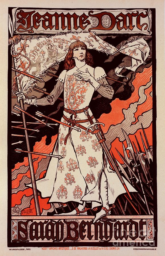 Vintage French Poster for play Jeanne d'Arc Drawing by Billy Bernie ...