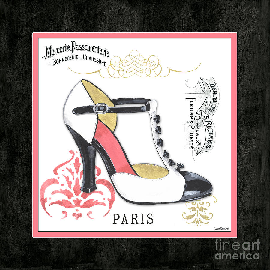 Vintage French Shoes 1 Painting by Debbie DeWitt