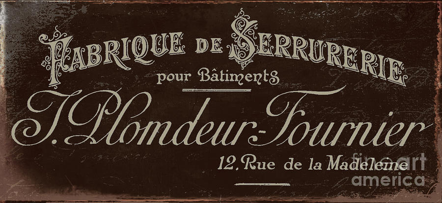 Paris Painting - Vintage French Typography Script Sign by Mindy Sommers