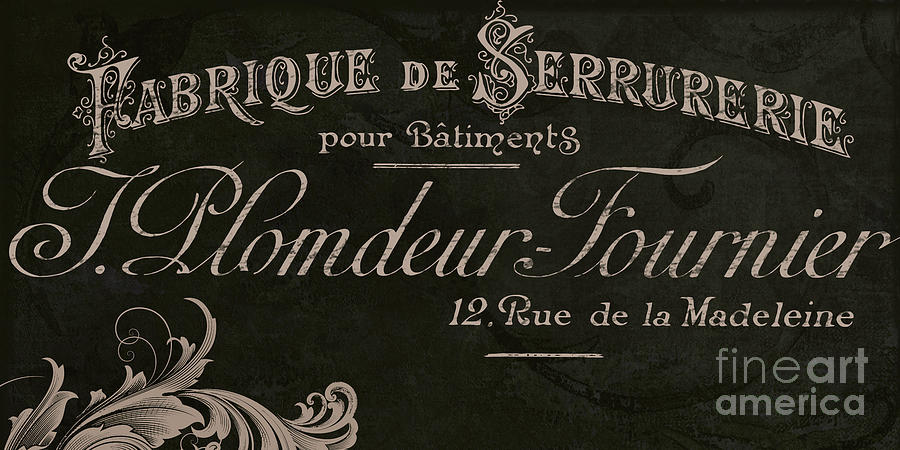 Vintage French Typography Sign Painting by Mindy Sommers