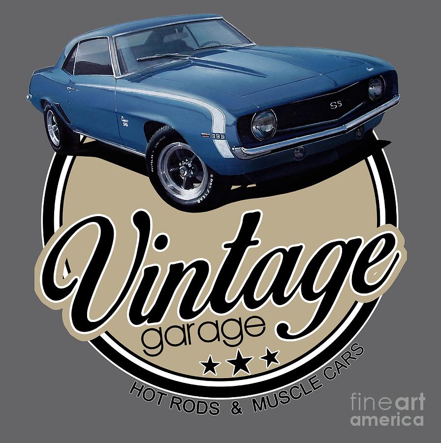 Vintage Garage Camaro Ss Digital Art By Paul Kuras