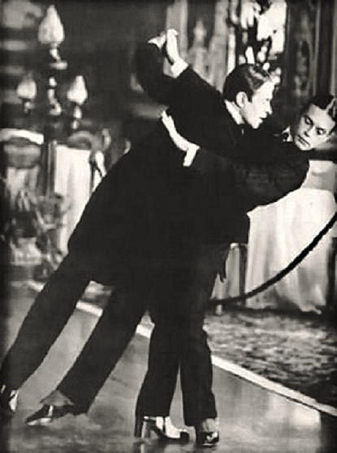 vintage gay men dancing in tuxedos
