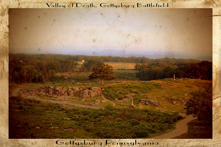 Vintage Gettysburg Battlefield Postcard Photograph by Dave Sandt