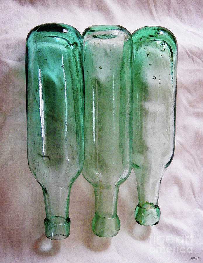 Vintage Glass Bottle One Glass Art by Phil Perkins