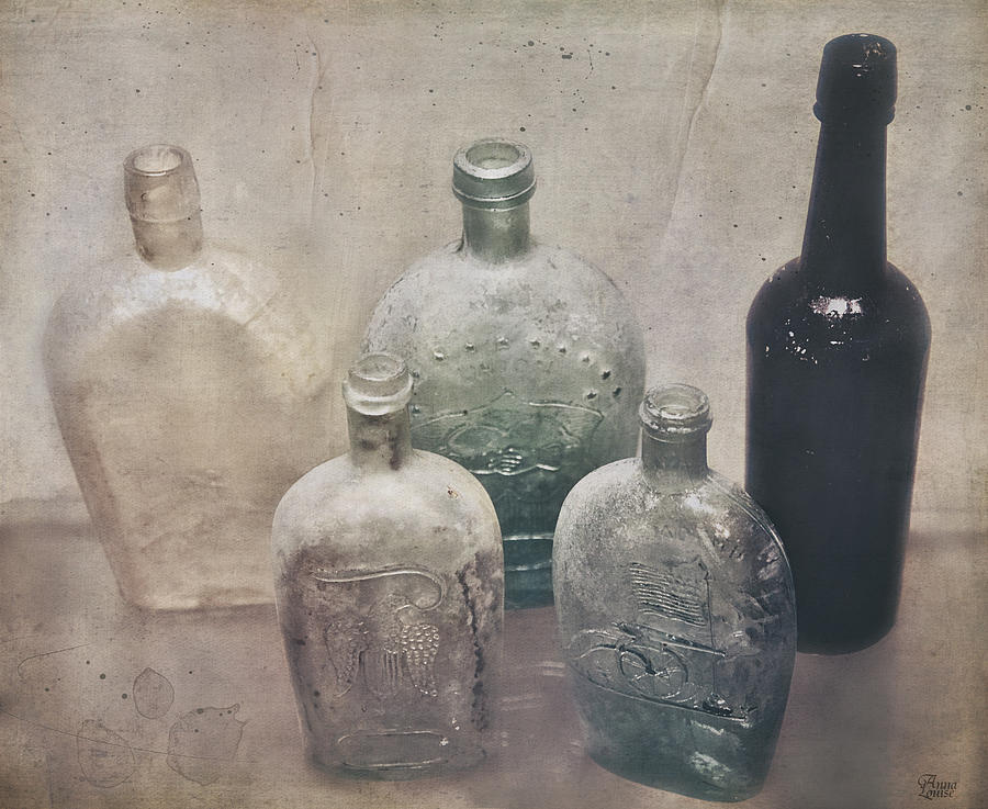 Vintage Glass Bottles Photograph by Anna Louise