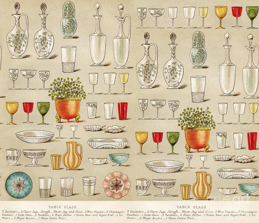 Vintage Digital Art - Vintage Glassware Collage by Anne Kitzman