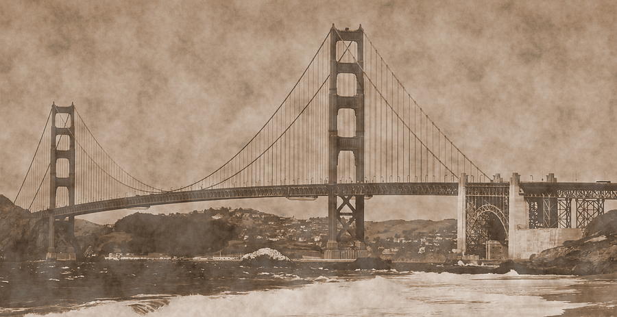 Vintage Golden Gate Bridge Photograph by Christina Ochsner