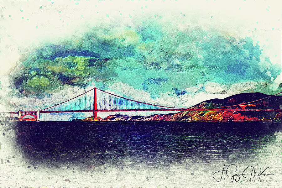 Vintage Golden Gate Digital Art by Jo-Anne Gazo-McKim