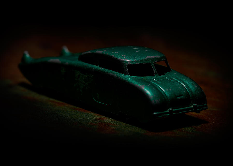Old Toy Photograph - Vintage Green Futuristic Toy Car 2 by Art Whitton
