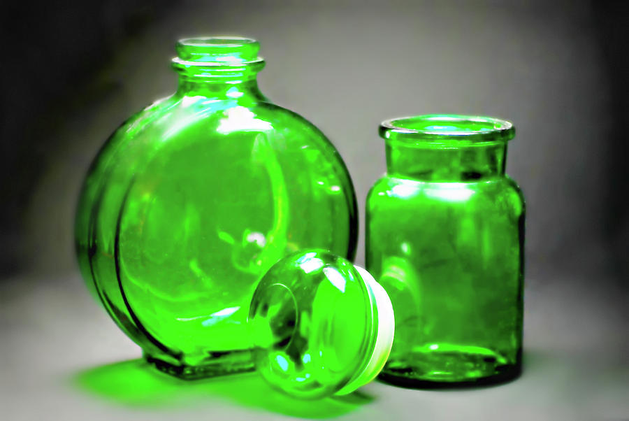 Vintage Green Glass Photograph by Diana Angstadt