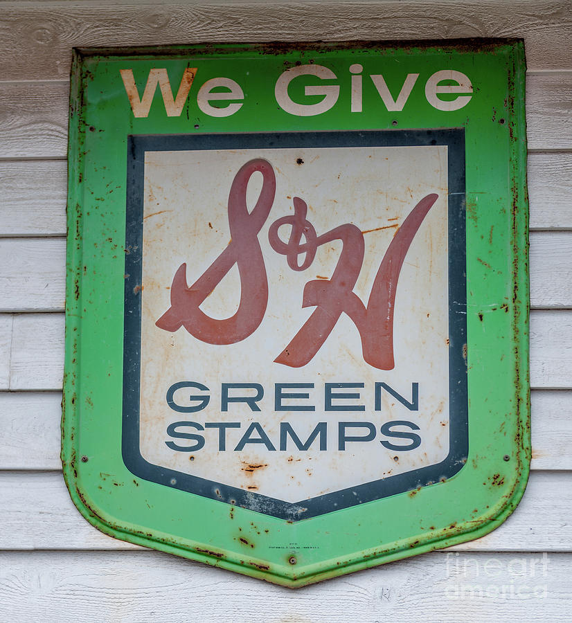 Vintage Green Stamps Metal Sign Photograph by Dale Powell