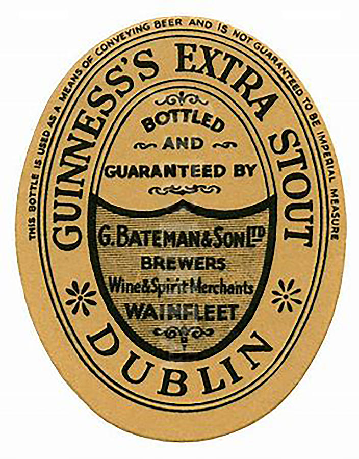 Vintage Guinness Beer Label - Circa 1969 Digital Art by Marlene Watson